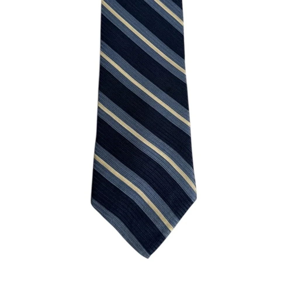 Nautica Mens Silk Tie Quiet Luxury Old Money Preppy Striped Blue